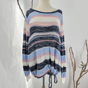 Torrid slouchy sweater open knit drawstring hem